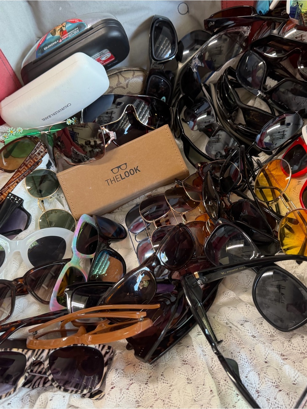 Mixed Sunglasses Lot with The Look Case - Black, Brown, Tortoise, Yellow